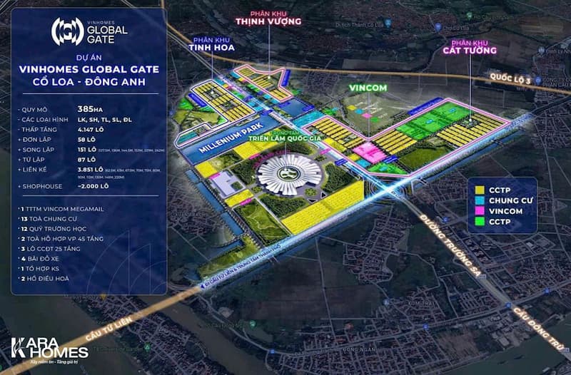 Tổng thể mặt bằng Vinhomes Global Gate